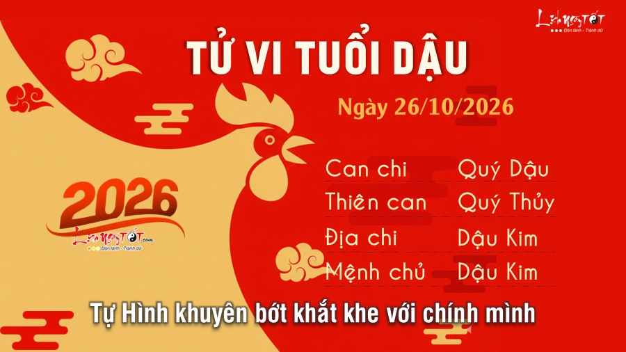 Tu vi hang ngay 26/10/2026 cua 12 con giap - Tuoi Dau