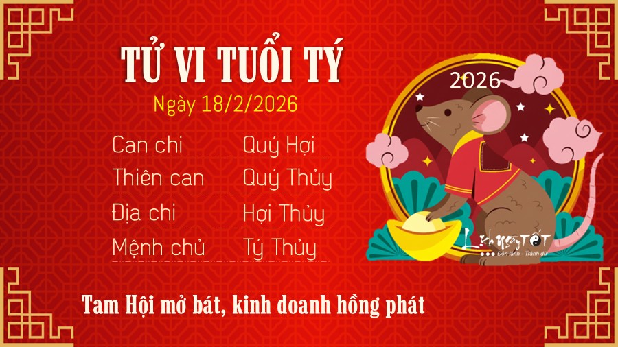 Tu vi hang ngay 18/2/2026 - Ty