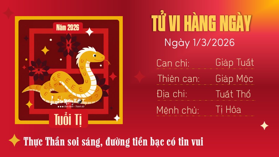 Tu vi hang ngay 1/3/2026 - Ti