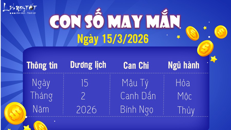 con so may man hom nay 15/3/2026