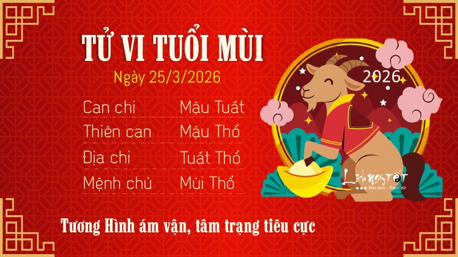 Tu vi hang ngay 25/3/2026 - Mui