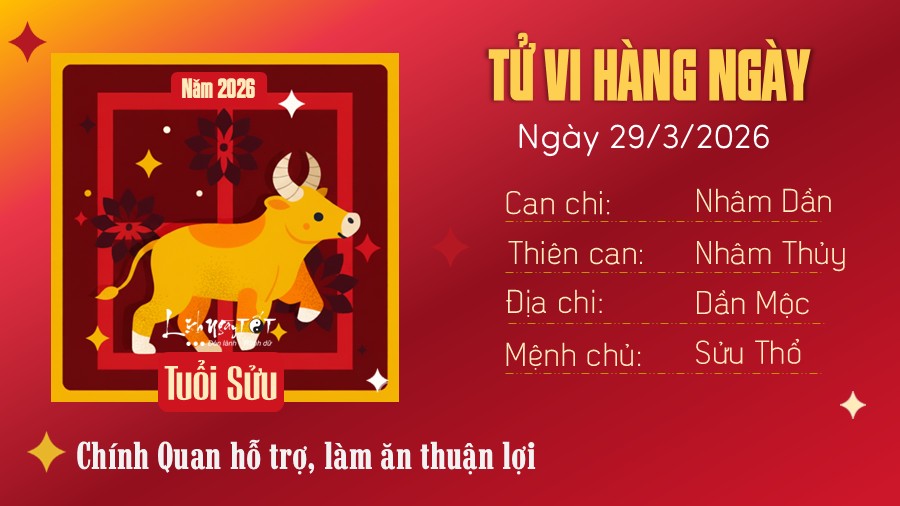 Tu vi hang ngay 29/3/2026 - Suu