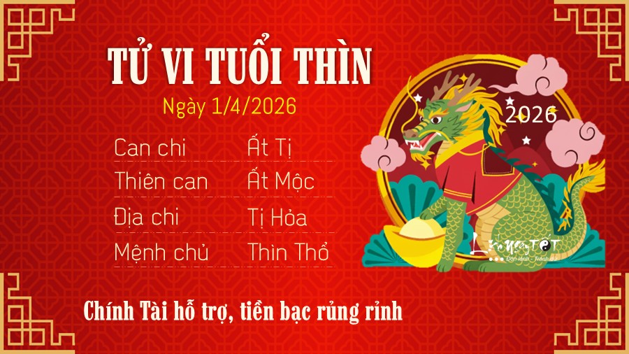 Tu vi hang ngay 1/4/2026 cua Thin