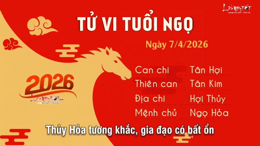 Tu vi hang ngay 7/4/2026 tuoi Ngo