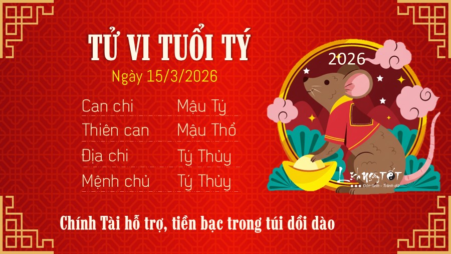 Tu vi hang ngay 15/3/2026 cua Ty