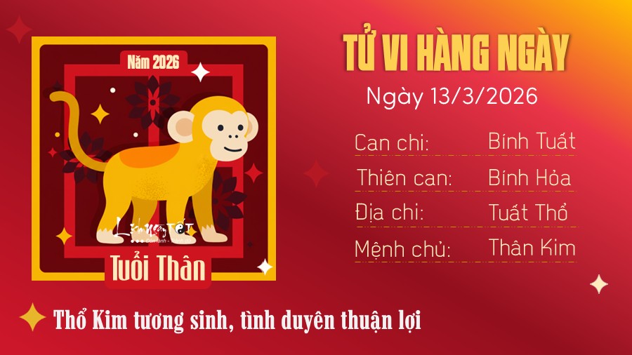 Tu vi hang ngay 13/3/2026 - Than
