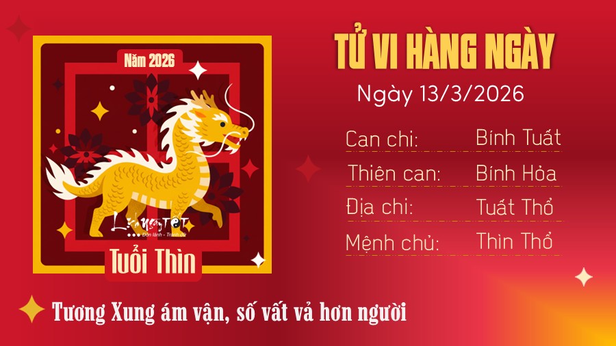 Tu vi hang ngay 13/3/2026 - Thin