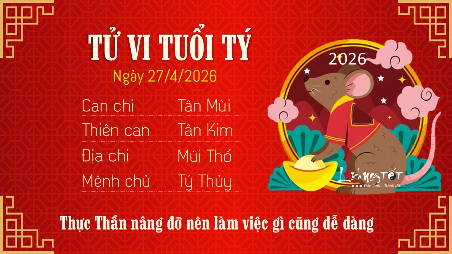 Tu vi hang ngay 27/4/2026 cua 12 con giap - ty