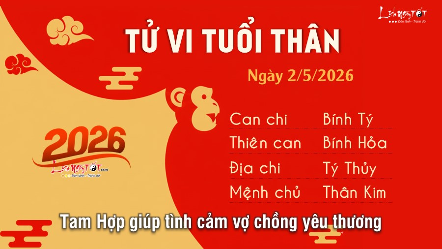 Tu vi hang ngay 2/5/2026 cua 12 con giap - Than