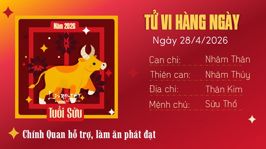 Tu vi hang ngay 28/4/2026 tuoi Suu