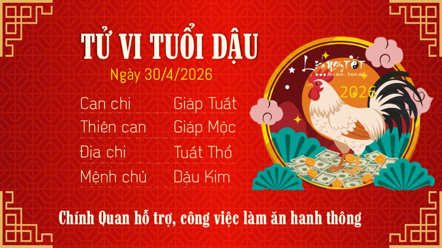 Tu vi hang ngay 30/4/2026 cua Dau
