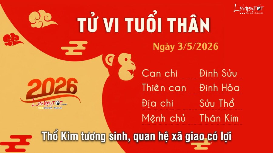 Tu vi hang ngay 3/5/2026 tuoi Than