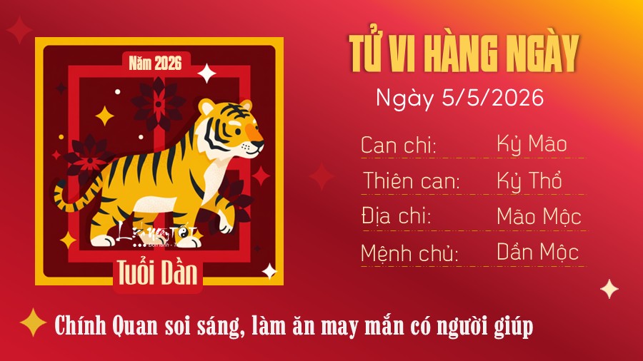 Tu vi hang ngay 5/5/2026 tuoi Dan