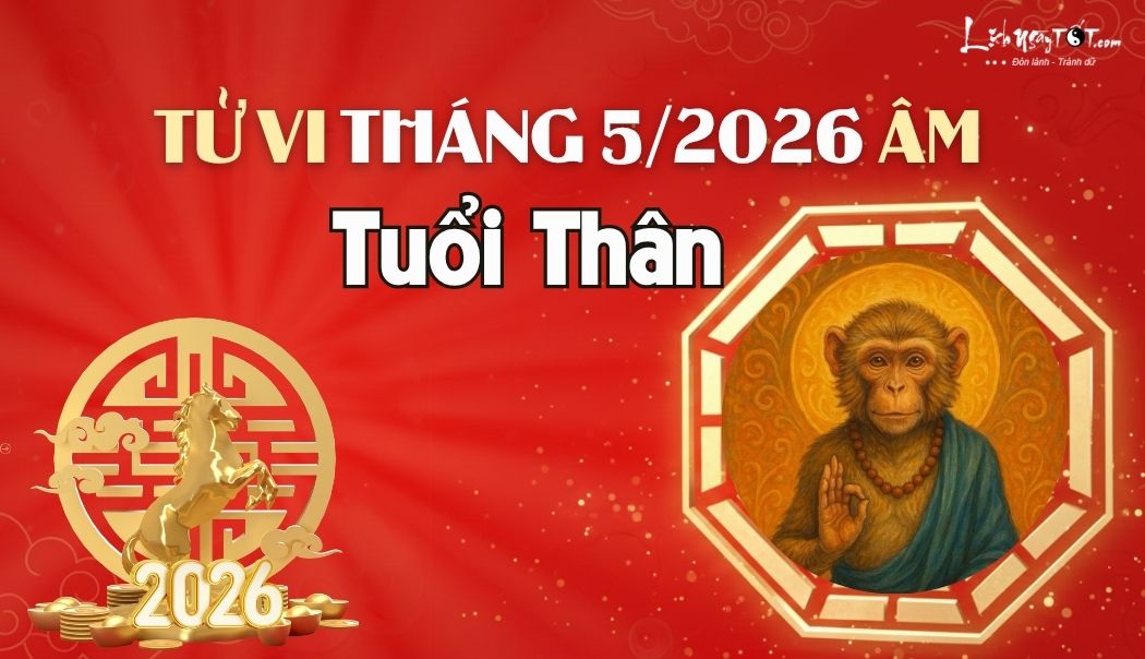 Tử vi tháng 5/2026 tuổi Thân âm lịch Tu vi thang 5/2026 tuoi Than am lich