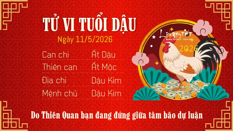 Tu vi hang ngay 11/5/2026 cua 12 con giap - Dau