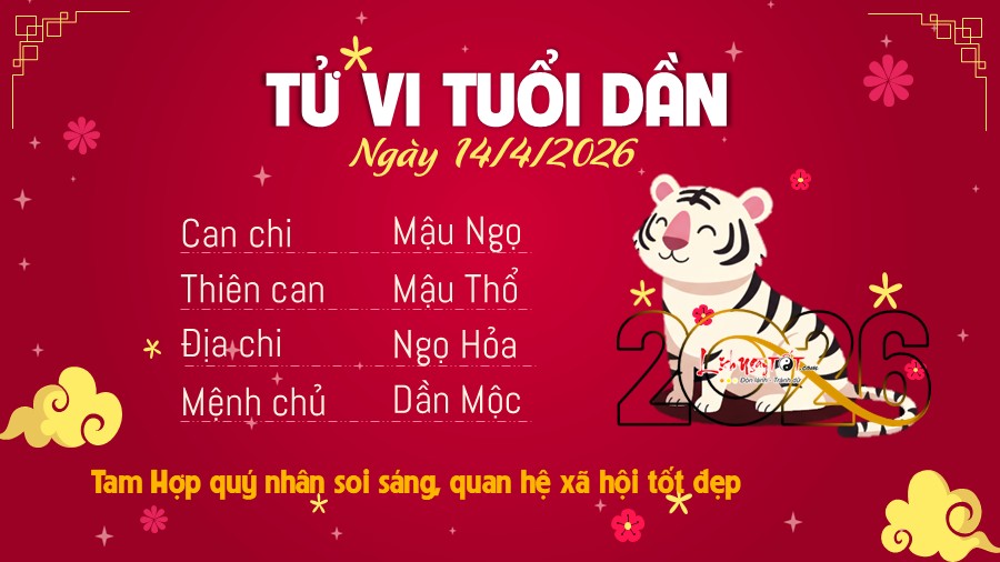 Tu vi hang ngay 14/4/2026 tuoi Dan