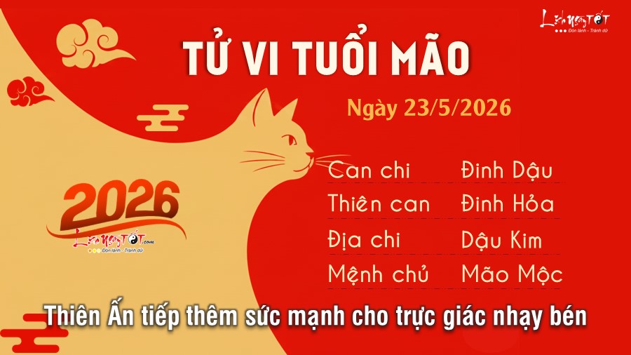 Tu vi hang ngay 23/5/2026 cua 12 con giap - Mao