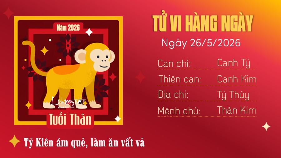 Tu vi hang ngay 26/5/2026 tuoi Than