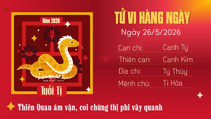 Tu vi hang ngay 26/5/2026 tuoi Ti