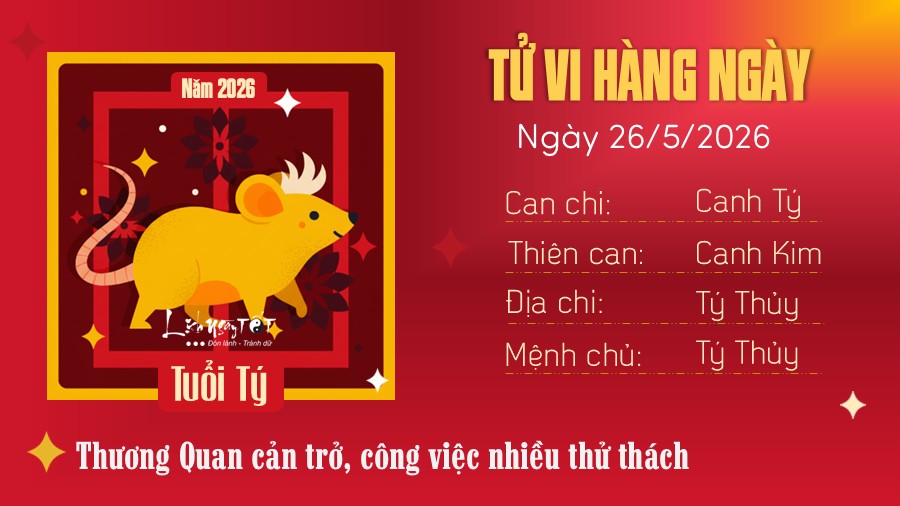 Tu vi hang ngay 26/5/2026 tuoi Ty