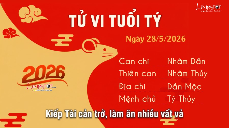 Tu vi hang ngay 28/5/2026 cua Ty