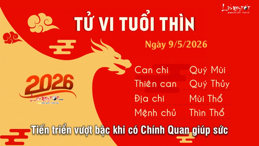 Tu vi hang ngay 9/5/2026 cua 12 con giap - Tuoi Thin