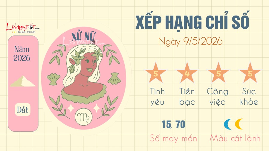 Tu vi hang ngay 9/5/2026 cua Xu Nu