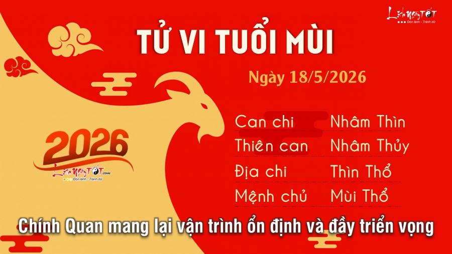 Tu vi hang ngay 18/5/2026 cua 12 con giap - Mui
