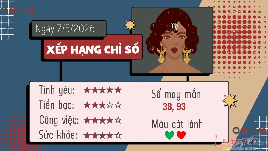 Tu vi hang ngay 7/5/2026 cua 12 cung hoang dao - Xu Nu