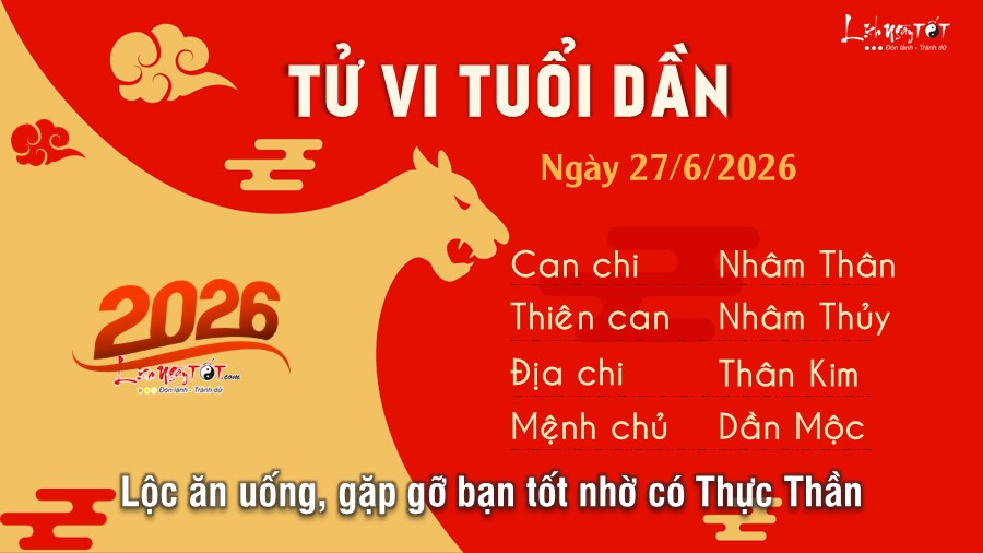 Tu vi hang ngay 27/6/2026 cua 12 con giap - Dan