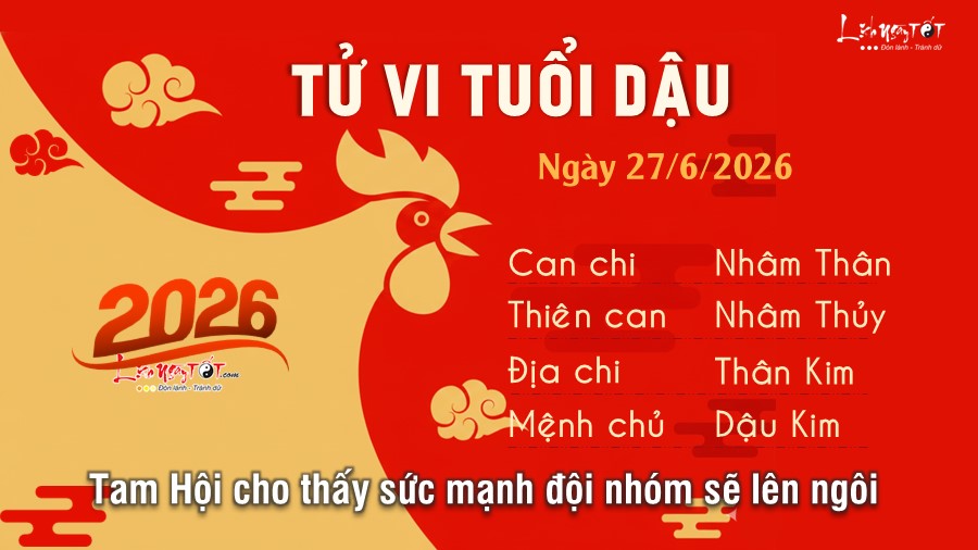 Tu vi hang ngay 27/6/2026 cua 12 con giap - Dau
