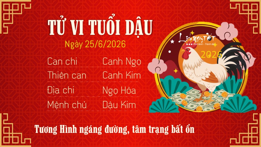 Tu vi hang ngay 25/6/2026 tuoi Dau