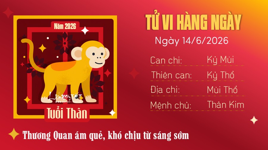 Tu vi hang ngay 14/6/2026 cua Than