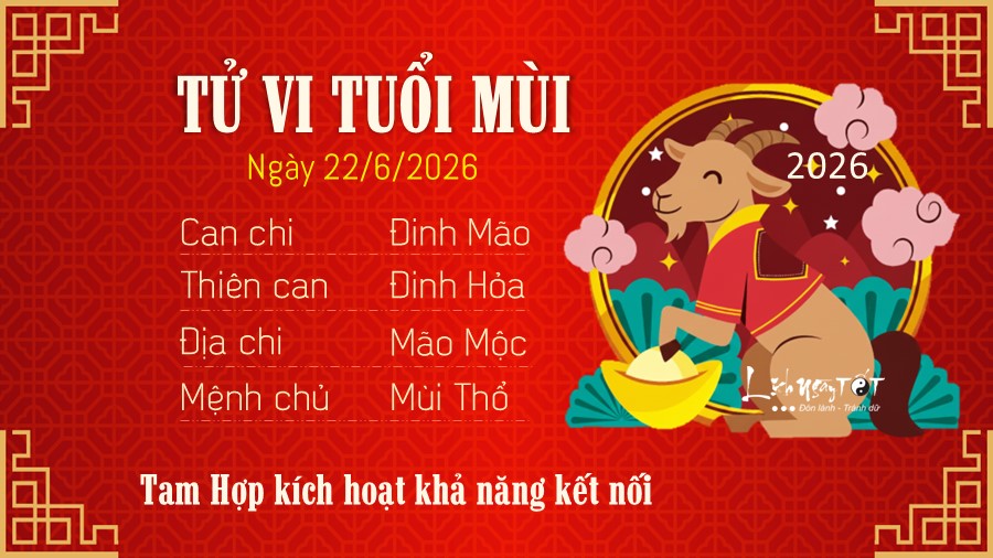 Tử vi hàng ngày 22/6/2026 của 12 con giáp - Mùi Tu vi hang ngay 22/6/2026 cua 12 con giap - Mui