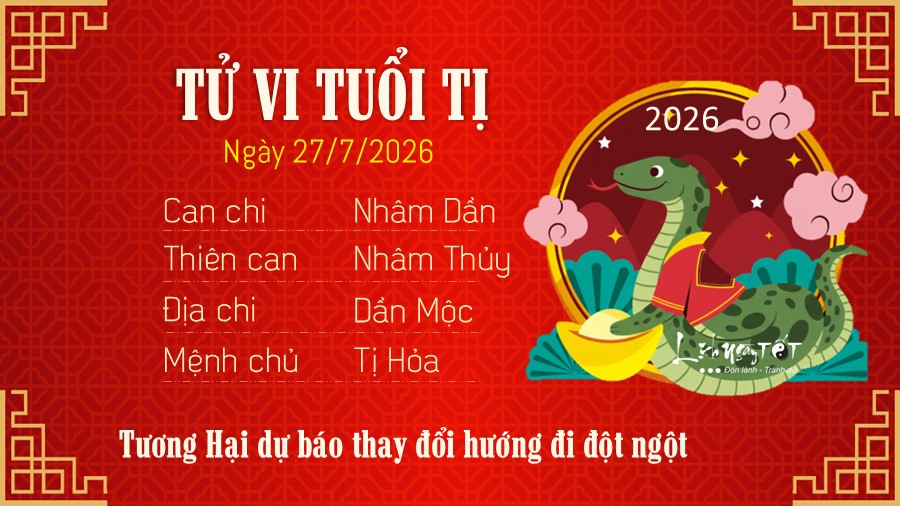 Tu vi hang ngay 27/7/2026 cua 12 con giap - Ti