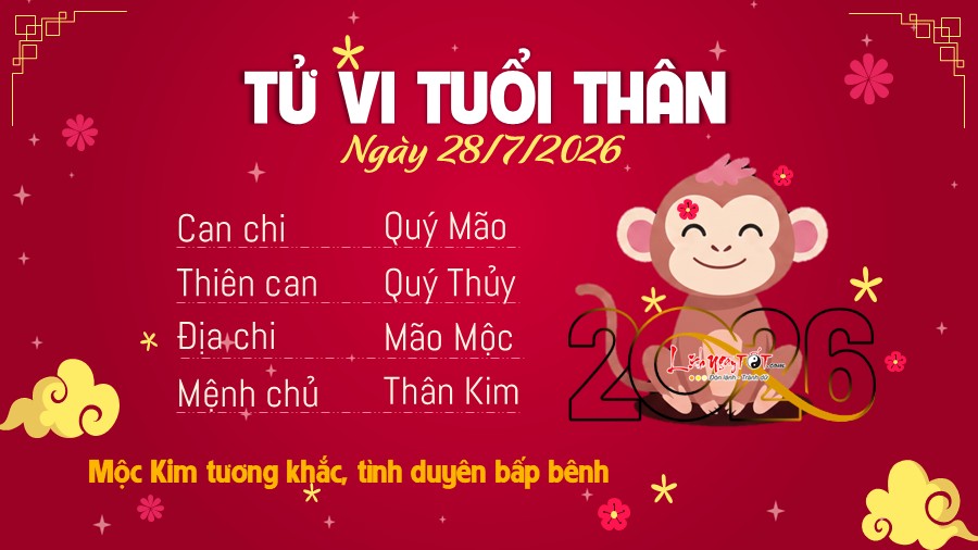 Tu vi hang ngay 28/7/2026 - Than