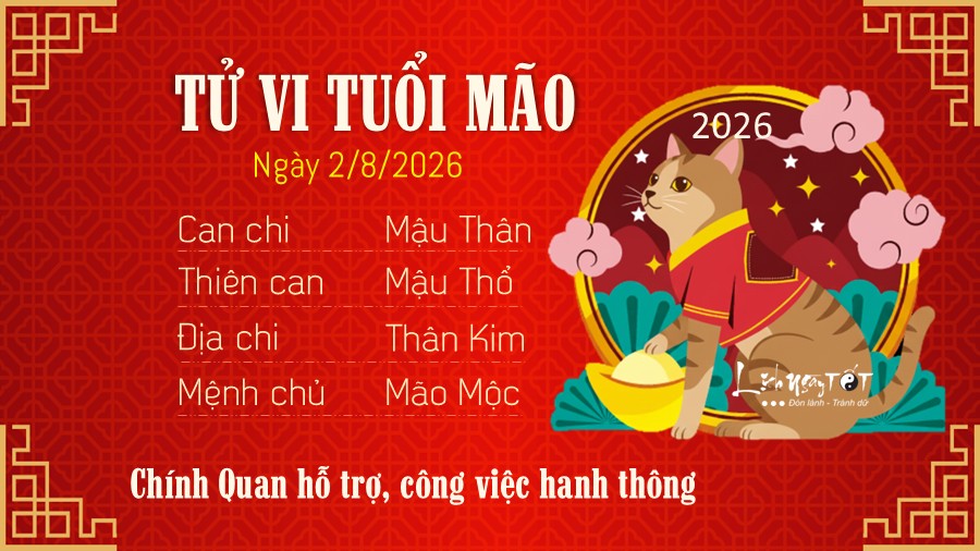 Tu vi hang ngay 2/8/2026 cua Mao