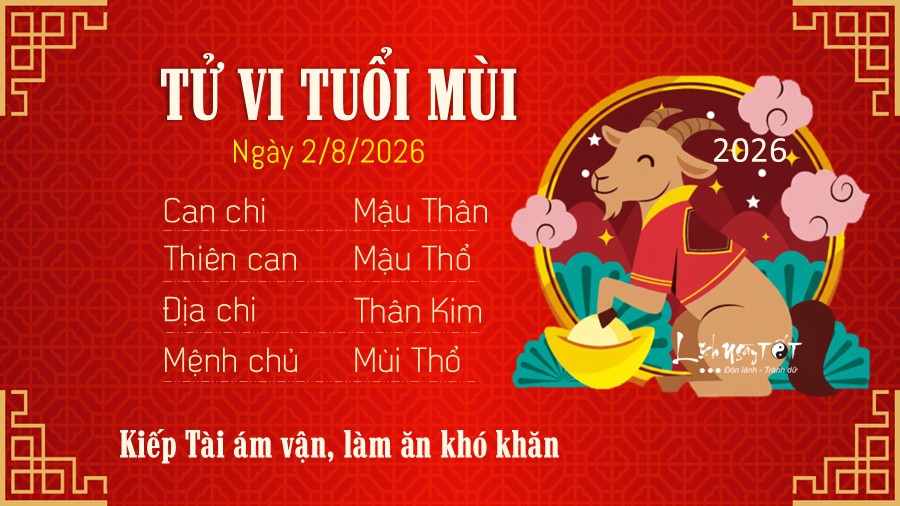 Tu vi hang ngay 2/8/2026 cua Mui