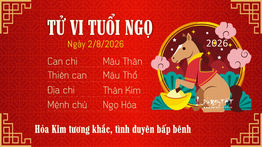 Tu vi hang ngay 2/8/2026 cua Ngo