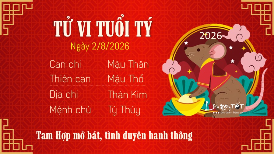 Tu vi hang ngay 2/8/2026 cua Ty