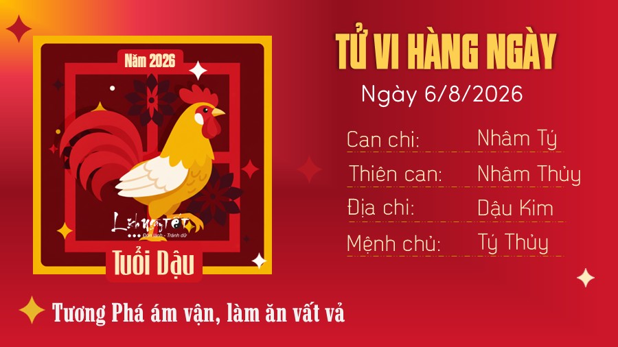 Tu vi hang ngay 6/8/2026 cua Dau