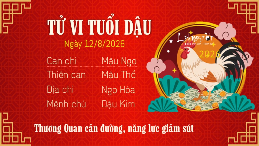 Tu vi hang ngay 12/8/2026 tuoi Dau