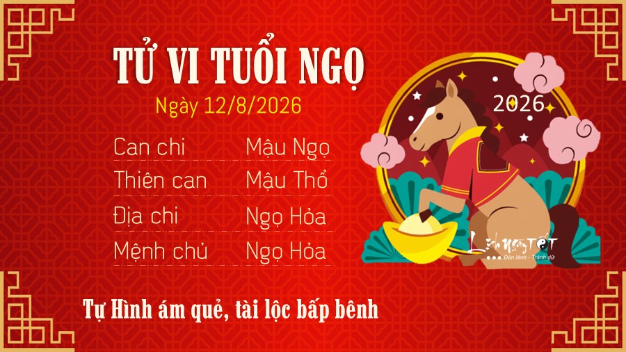 Tu vi hang ngay 12/8/2026 tuoi Ngo