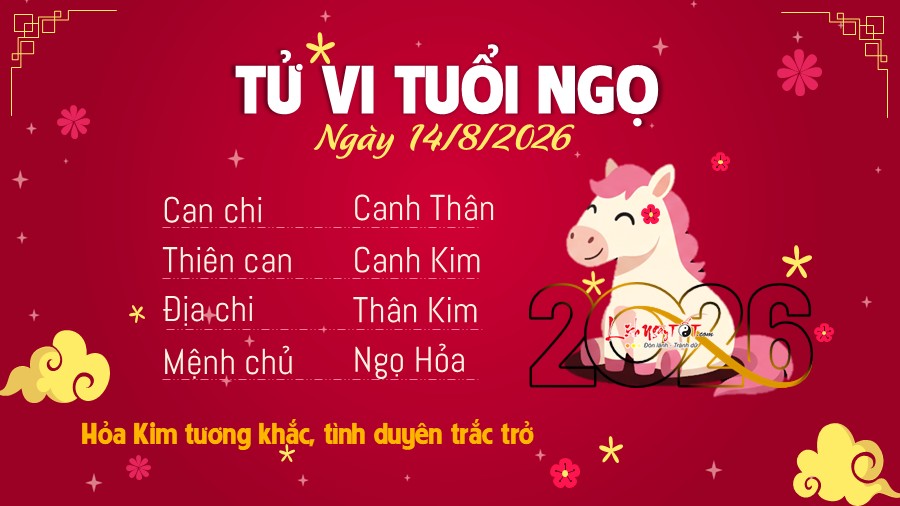 Tu vi hang ngay 14/8/2026 - Ngo