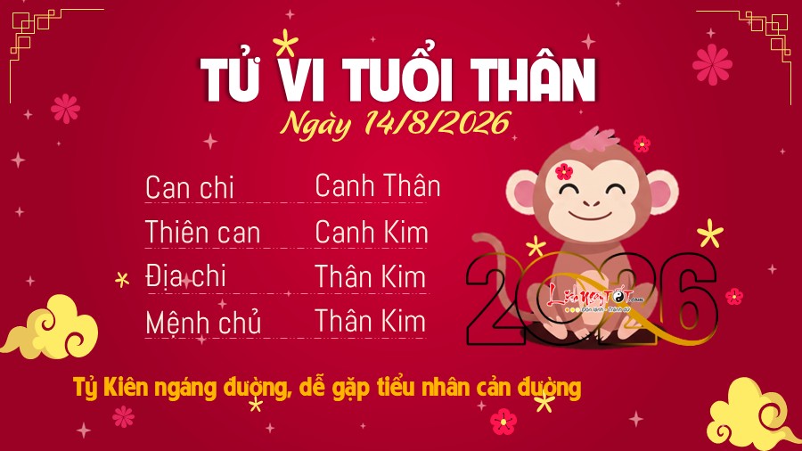 Tu vi hang ngay 14/8/2026 - Than