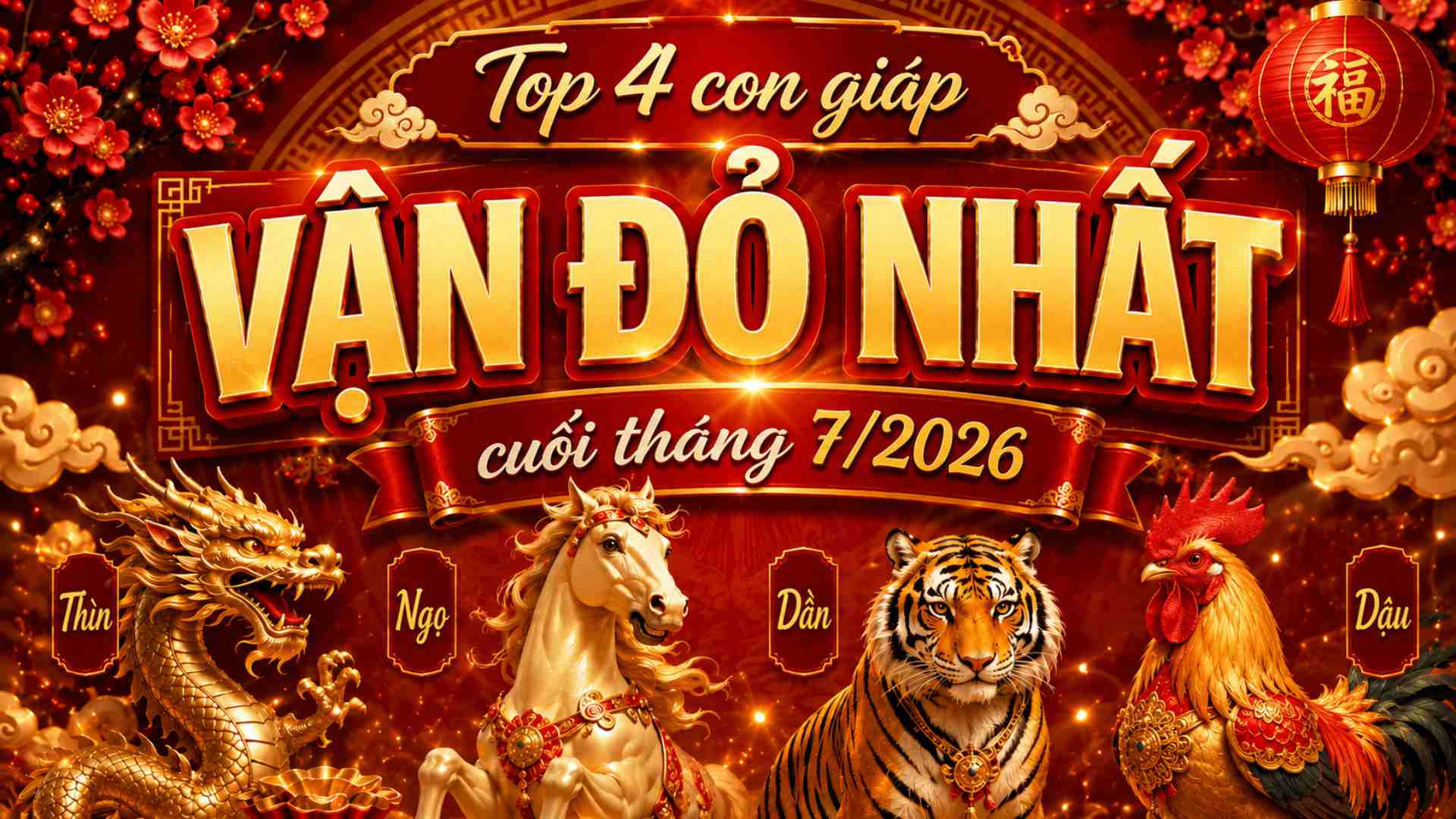 Top 4 con giáp vận đỏ nhất cuối tháng 7 dương Top 4 con giap van do nhat cuoi thang 7 duong
