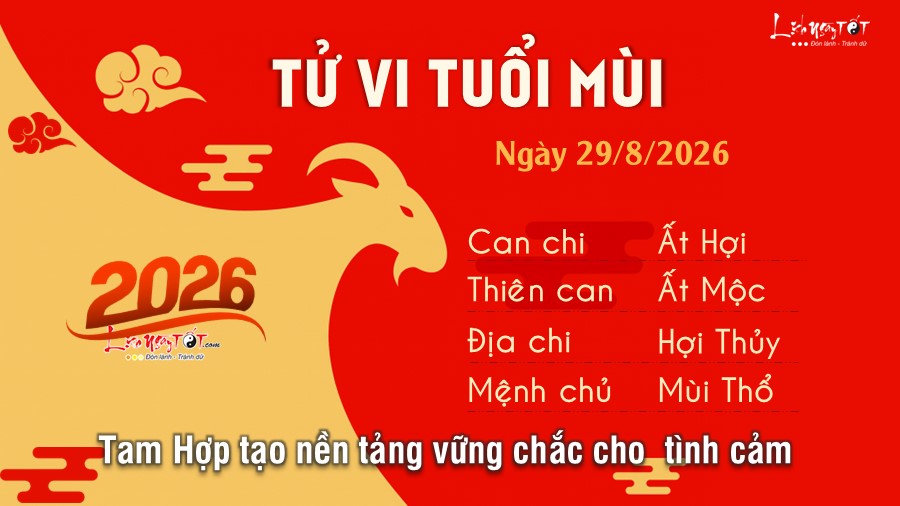 Tu vi hang ngay 29/8/2026 cua 12 con giap - Mui