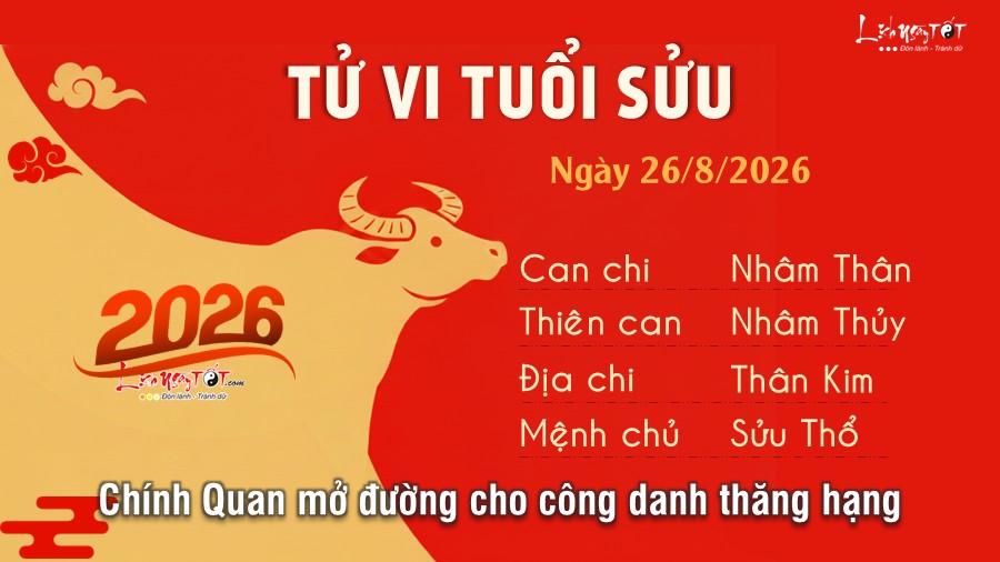 Tu vi hang ngay 26/8/2026 cua Suu