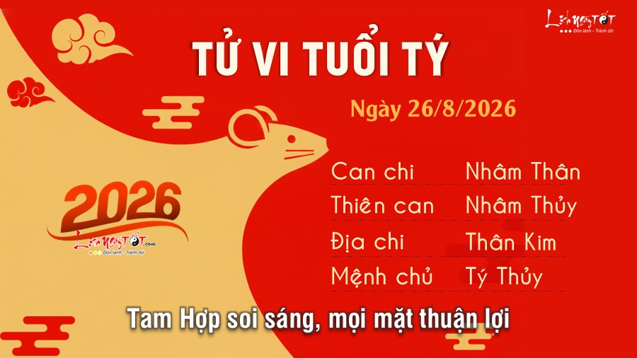 Tu vi hang ngay 26/8/2026 cua Ty