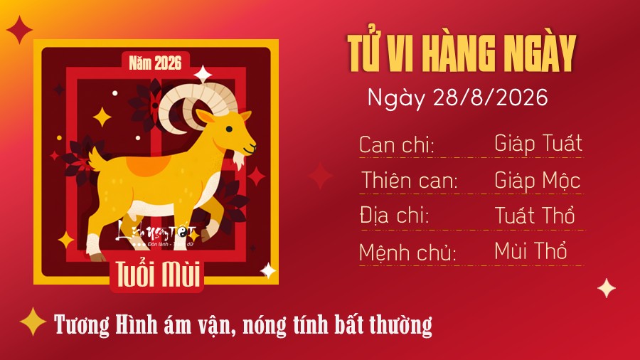 Tu vi hang ngay 28/8/2026 cua Mui